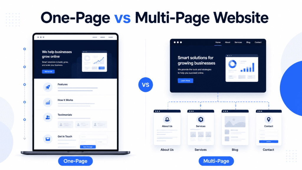 One-Page Website vs Multi-Page Website