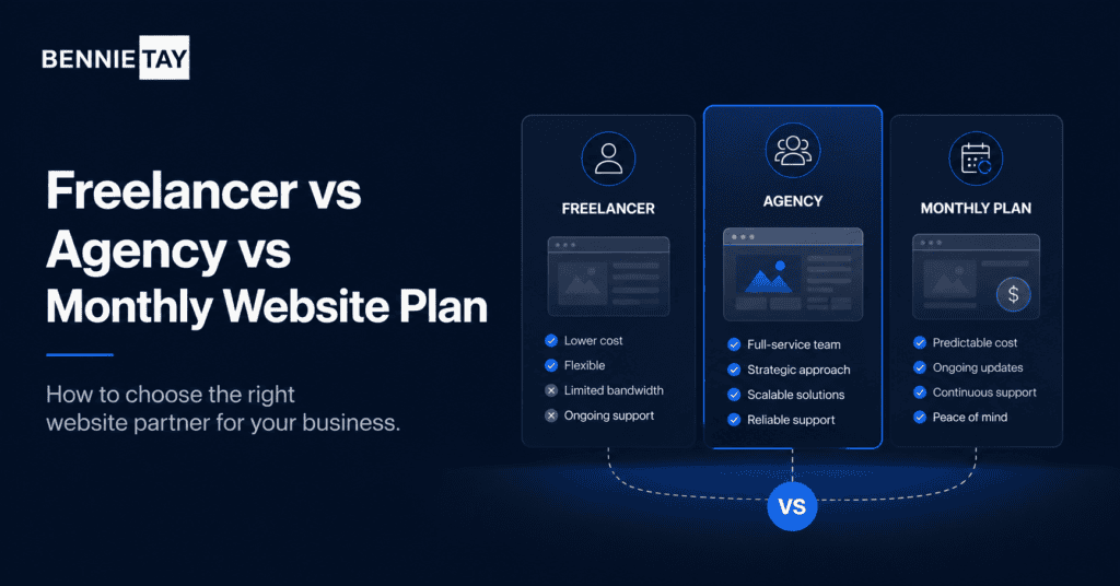Freelancer vs Web Design Agency vs Monthly Website Plan