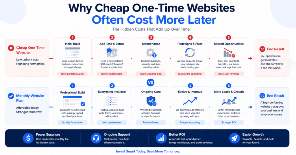 Why a Monthly Website Plan Can Be Better Than a Cheap One-Time Website