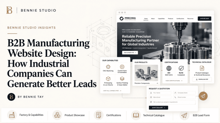 Manufacturing website showcasing industrial capabilities and products