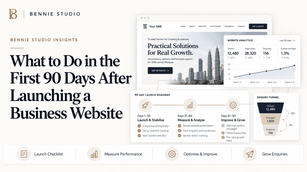 90-day roadmap after launching a business website