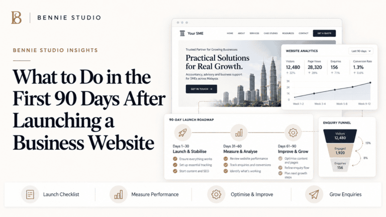 90-day roadmap after launching a business website
