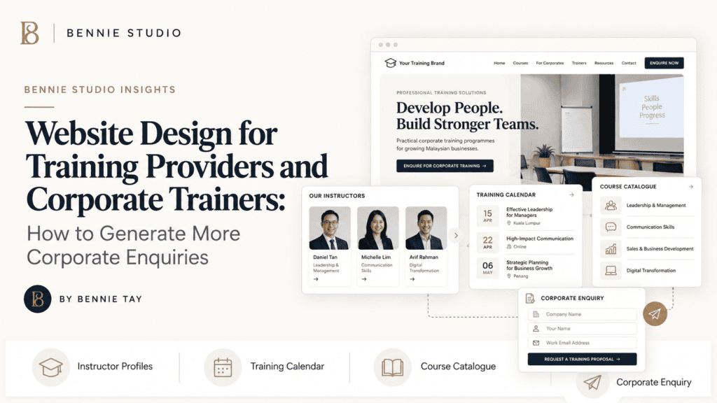Training provider website with course catalogue and corporate enquiry