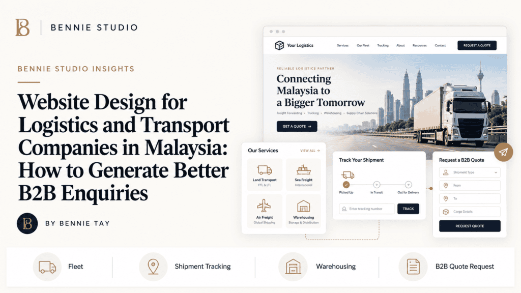 Logistics website with shipment tracking and B2B quote request