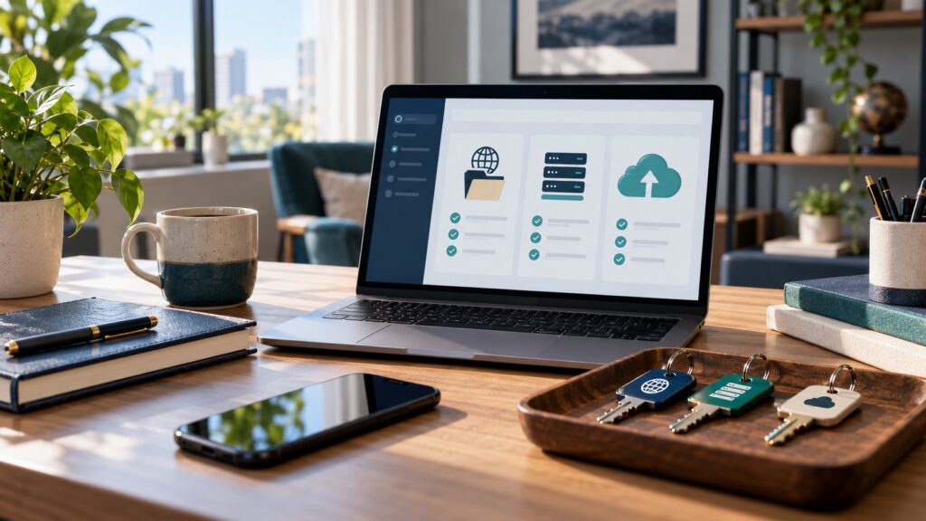 Business website ownership records and digital accounts