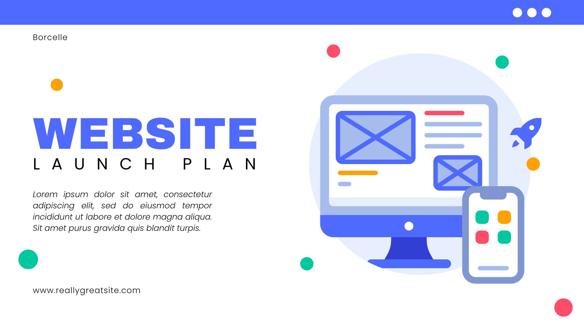 Blue White Illustration Website Launch Plan Presentation