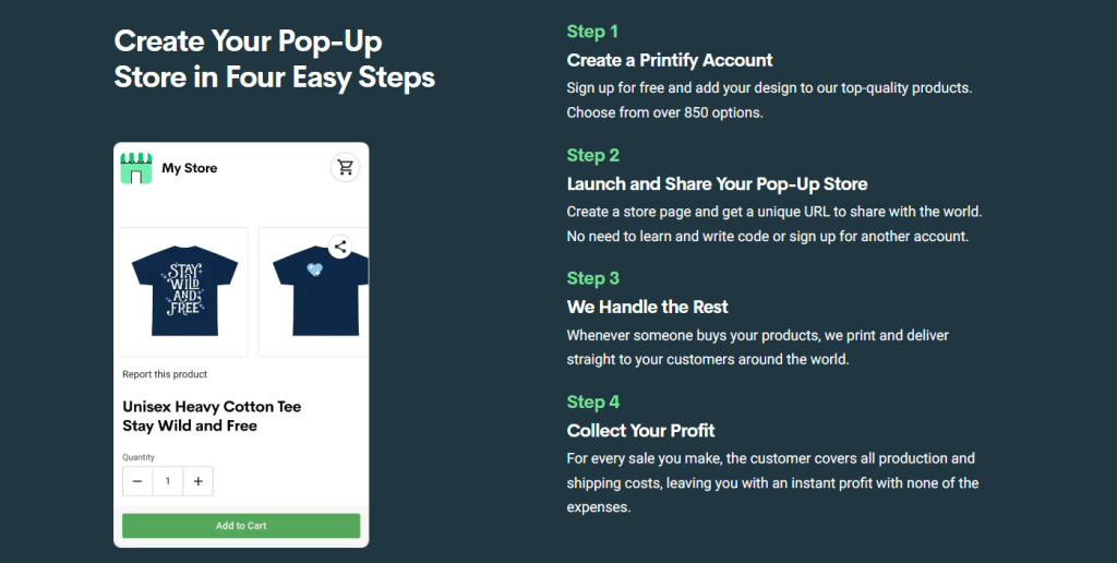 Printify pop up store
