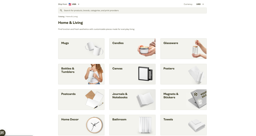 printify home and living
